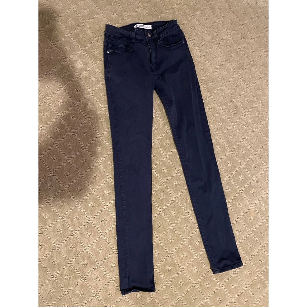 Zara Basic Z1975 Denim Skinny Jeans Dark Navy